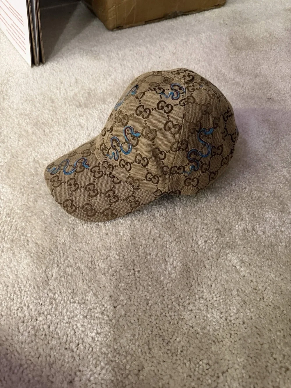 Gucci GG Monogram Snake Embroidered Baseball Cap